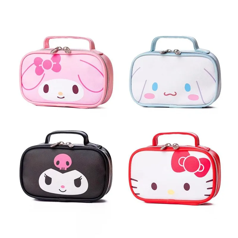 

Kawaii Sanrio, Hello Kitty аниме косметичка Kuromi My Melody Cinnamoroll Милая мультяшная девочка подарок Многофункциональная портативная