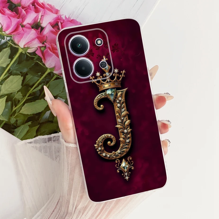 Luxury Crown Letters Clear Silicone Case
