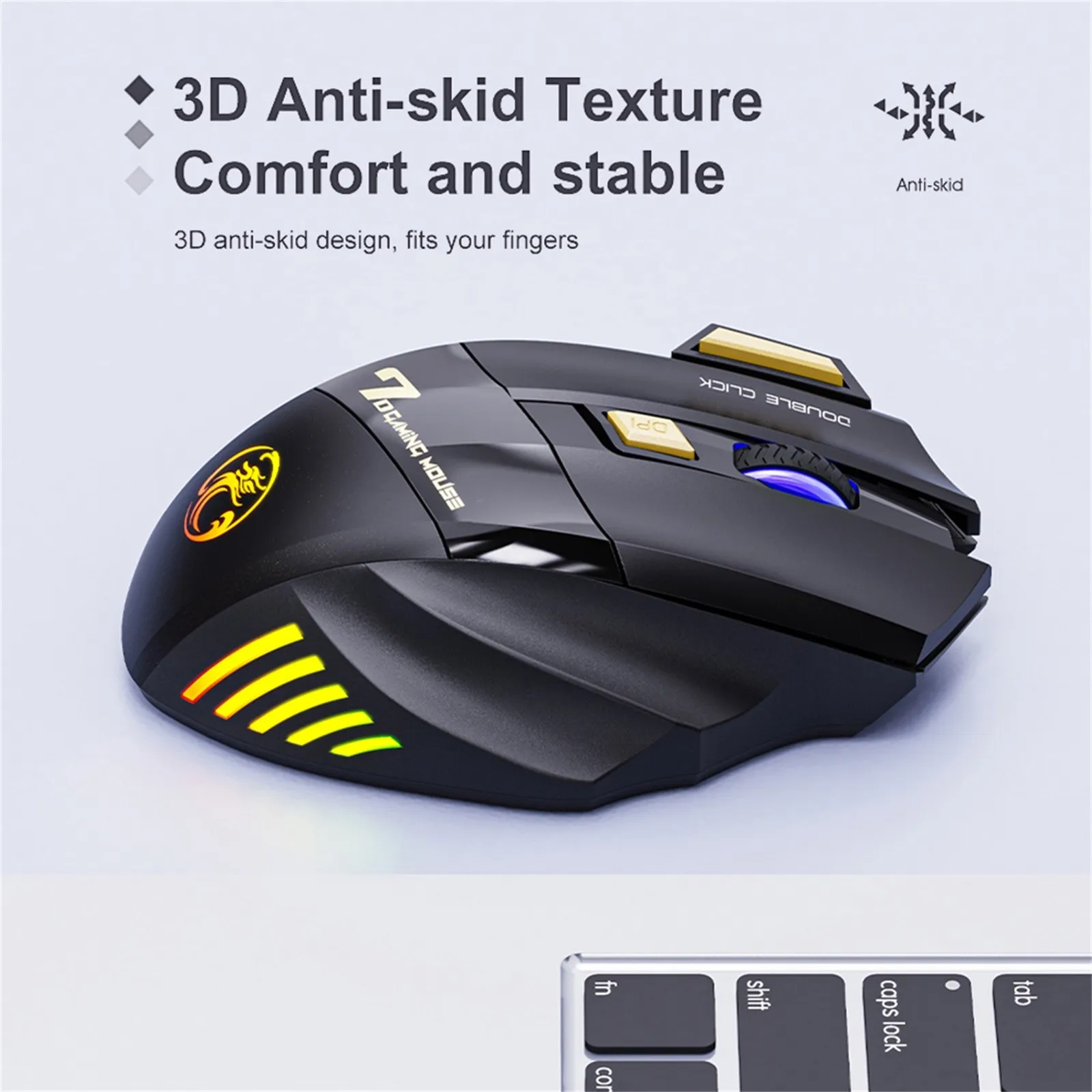 Mute Ergonomic Gaming Mouse iMice GW-X7 7 Buttons Rechargeable RGB Wireless Adjustable DPI Ergonomic Gaming Office Mice pink computer mouse