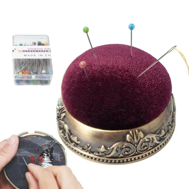 

Sewing Pins For Fabric Sewing Needle Pin Holder Cushion DIY Handmade Needlework Sewing Craft Anti Dropping Retro Pin Cushion