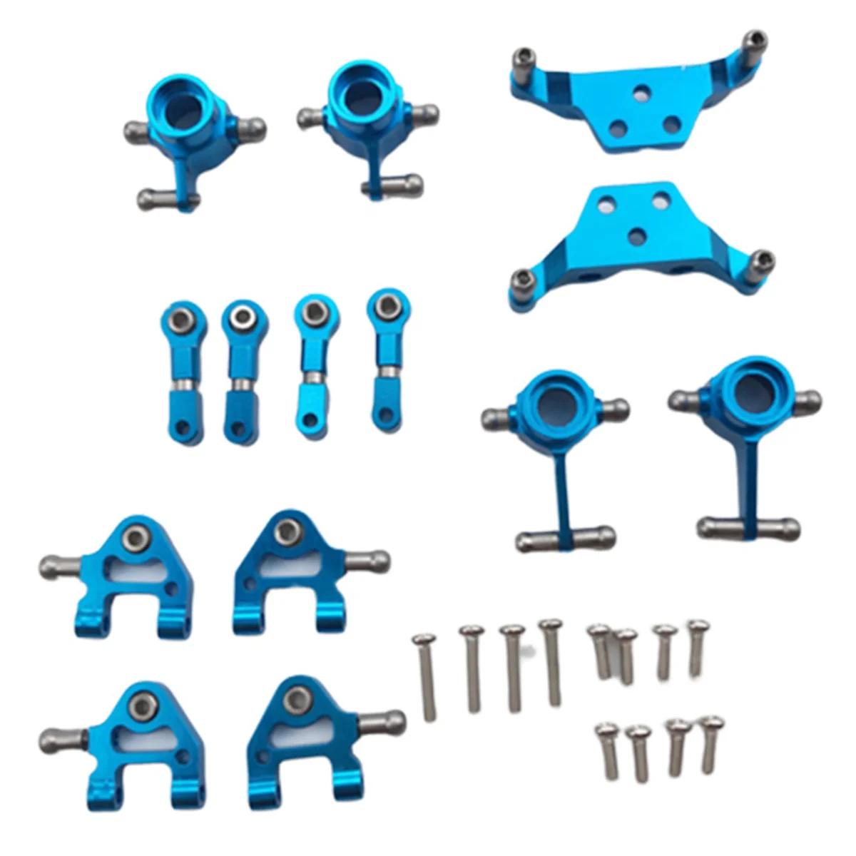 BAAU 2 Set Metal Upgraded Parts Steering Cup Swing Arm Plate Set for P929 P939 K969 K979 K989 K999,Blue