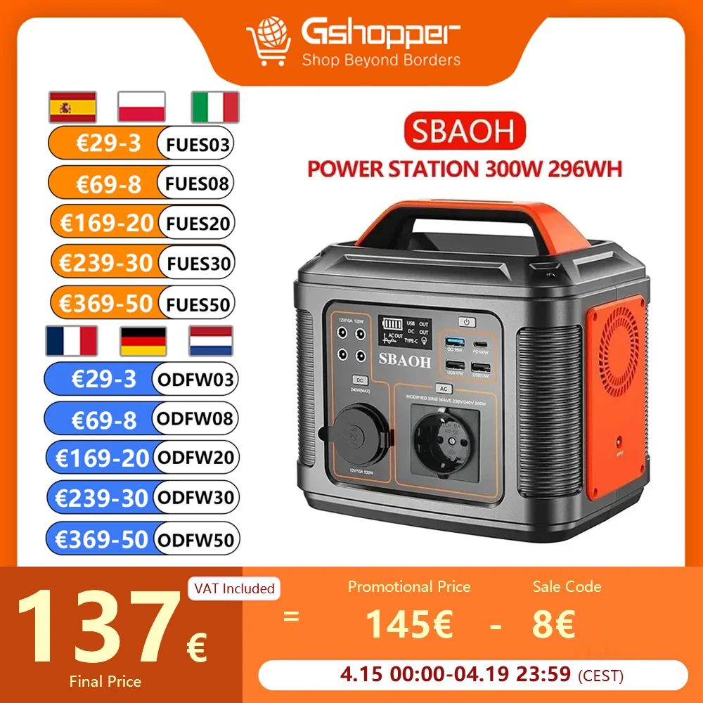 Powerbank Camping ALLPOWERS Tragbares Kraftwerk 200W - Solargenerator Mit 60W Faltpanel Für Camping & Notfall Panel Kit