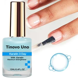 Tinovo Uno Overnight Nail Strengthener & Hardener - Clear Keratin Nail Polish (Keratin 3 Days)