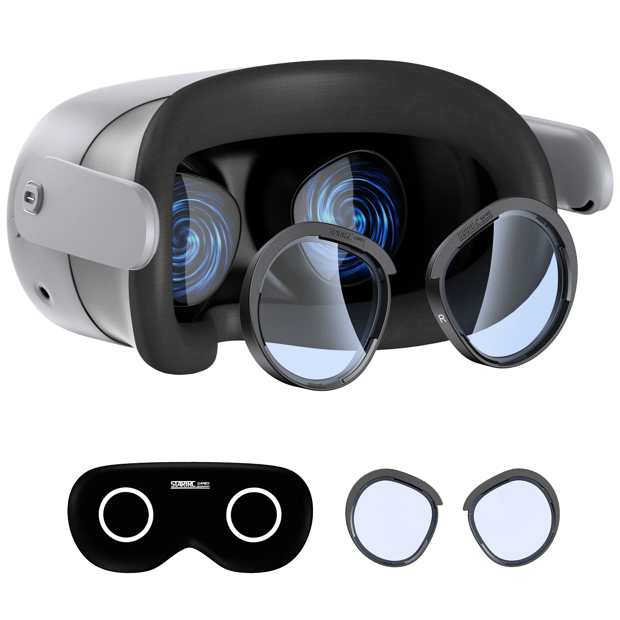 مناسبة لغطاء حماية العدسة الدائرية المقاوم للخدش Meta Quest 3S VR، ملحقات Quest 2 المضادة للضوء الأزرق للعين