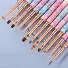 12 Style Mermaid Honeycomb Handle Nail Art Acrylic UV Gel Extension Brush Flower Design Drawing Painting Pen Manicure Set 4