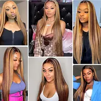 Mèches naturelles lisses à reflets 12A, avec Closure, blond miel, 100% cheveux bruts vierges birmans 6