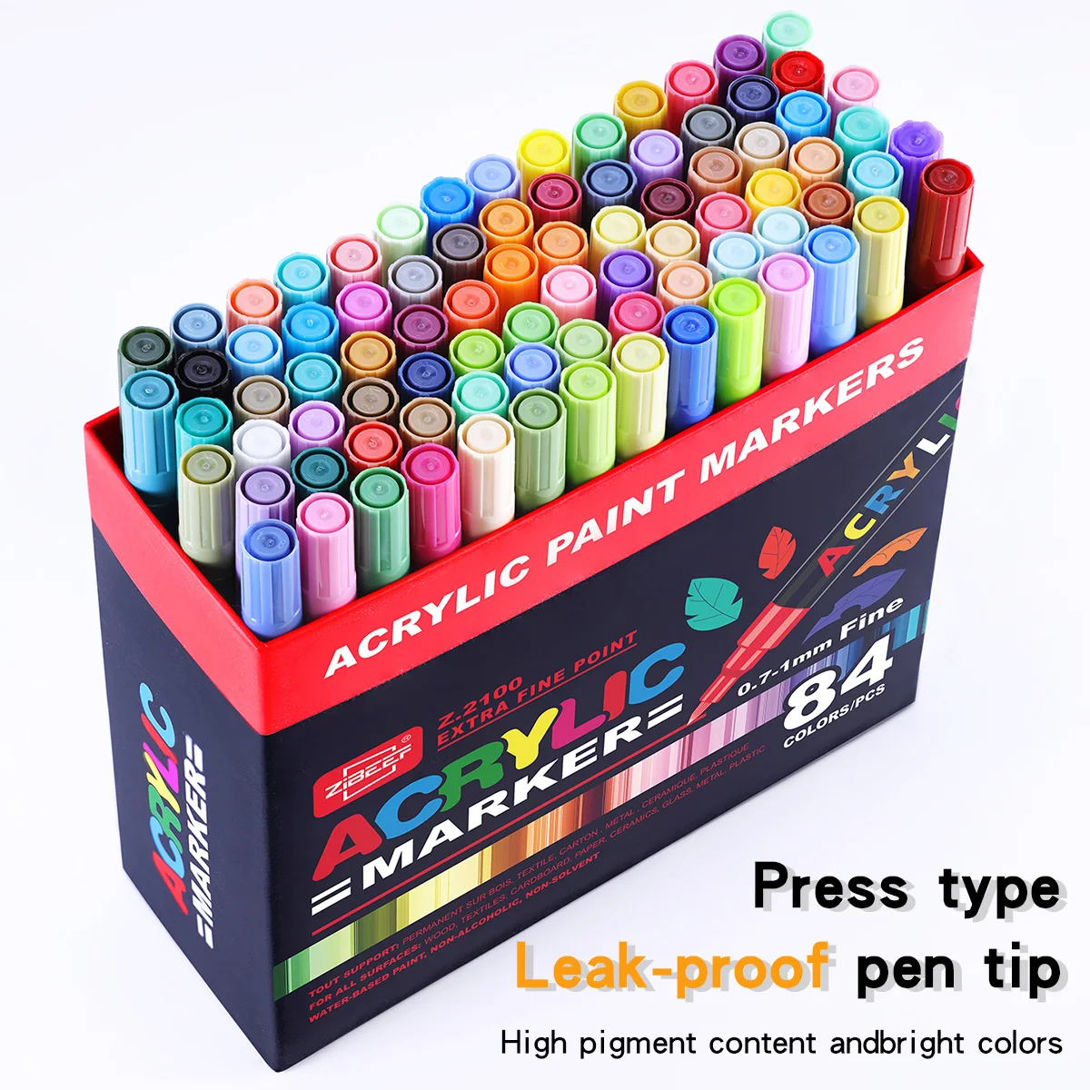 36/60/84/120-Color Acrylic Paint Marker Pen Sets - Ideal for Artists. Use on Rock Painting, Glass, Ceramic, Fabric, DIY Cards. 2