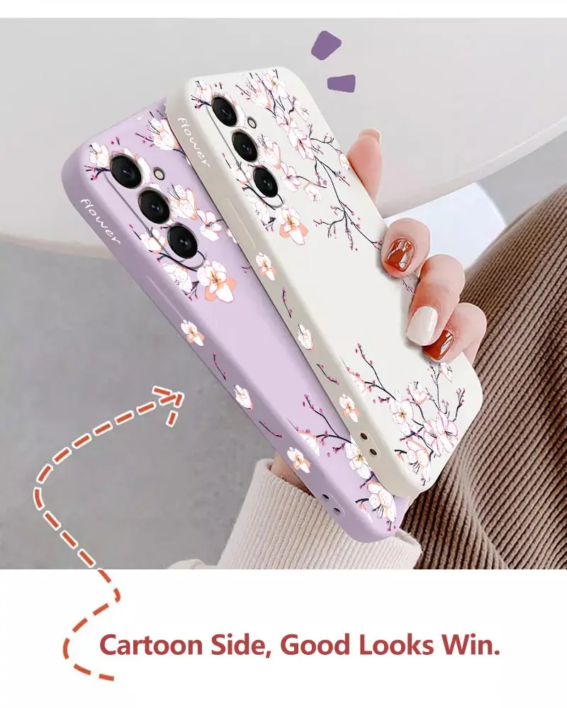 A55 Helle Orchidee Silikon Telefon Fall Für Samsung A50 A55 A52S A72 A34 A22 A51 A54 A23 A91 A32 A31 A53 A33 A70 A24 A71 Abdeckung – Detail 4