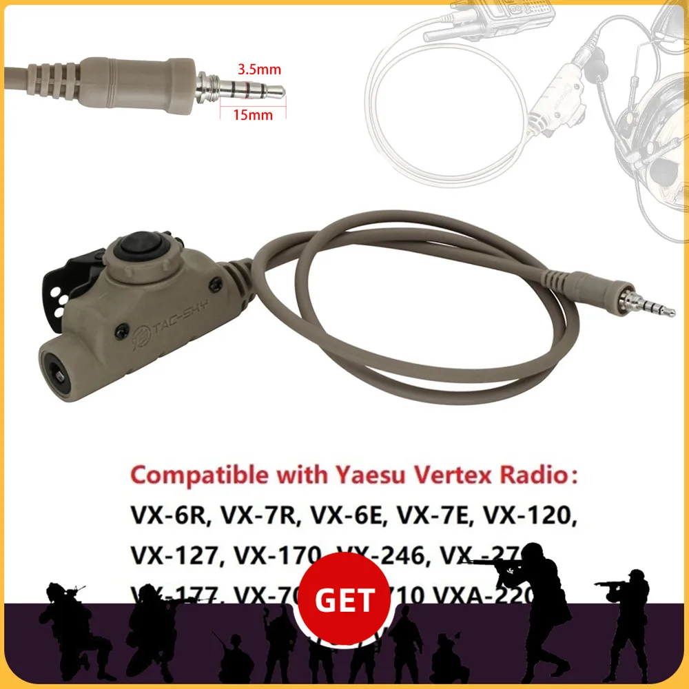 Yaesu Ver V2 Ptt Tactical U94 Ptt Per Peltor Comtac Sordin Headphone Yaesu Plug Vx-6R Vx7R Radio Tactical Shooting Headset