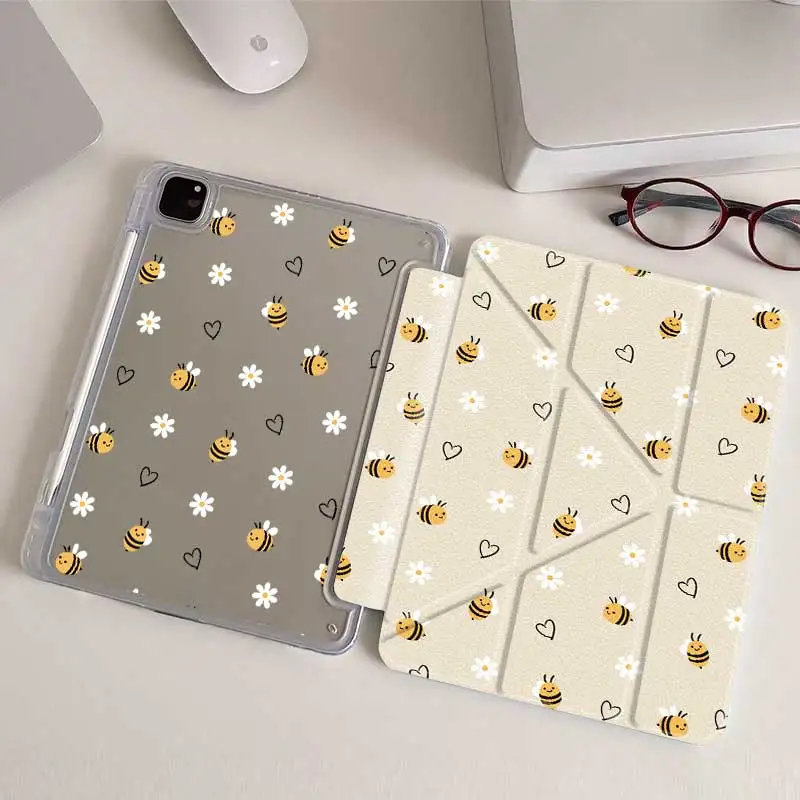 Y-Fold Acrylic iPad Case with Pencil Holder and Double-Sided Pattern