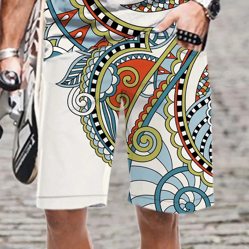 

Quick Dry Men's Casual Shorts Snowflake Pattern Comfortable Funny 2022 Swimsuit Loose Harajuku Streetwear Elastic Waist Fashion