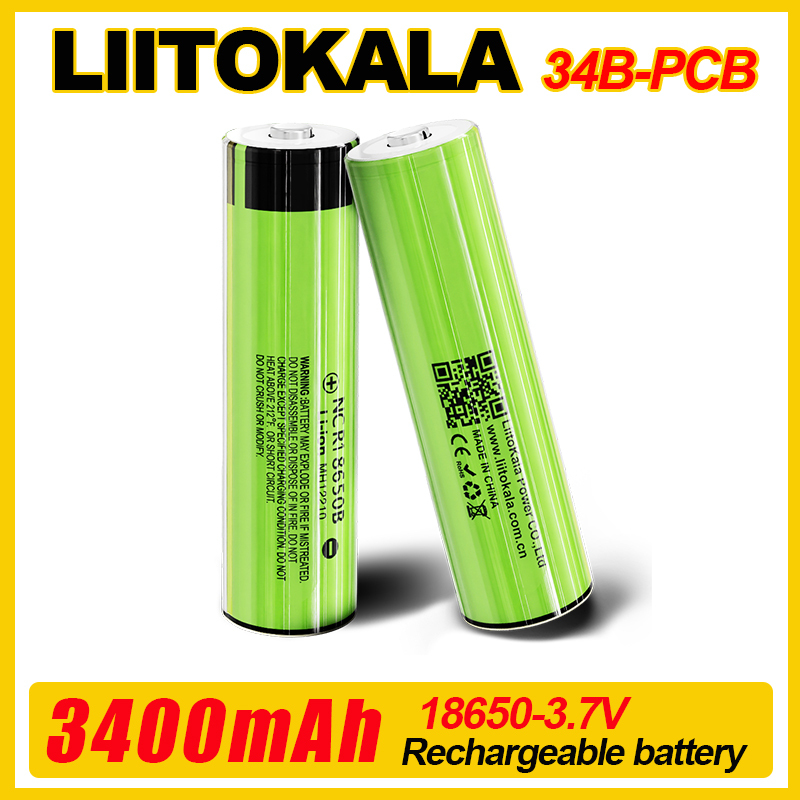  1-30pcs LiitoKala 34B-PCB NCR18650B 3.7v 18650 3500mah Lithium Rechargeable Battery Flashlight batteries 