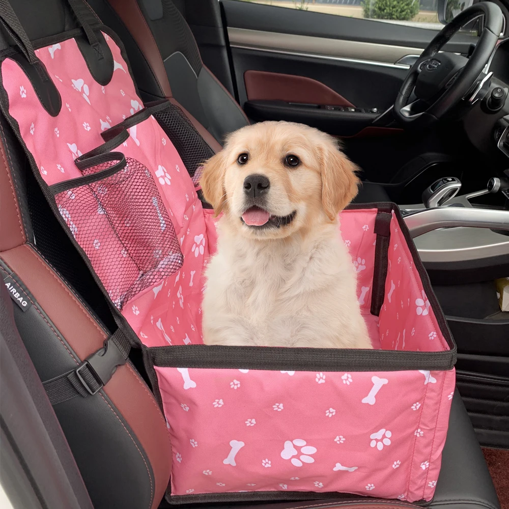 Dog Car Seat With Storage Pockets Scratch Proof Durable Pet Booster Front Seat For Small to Medium Dog dog car seat