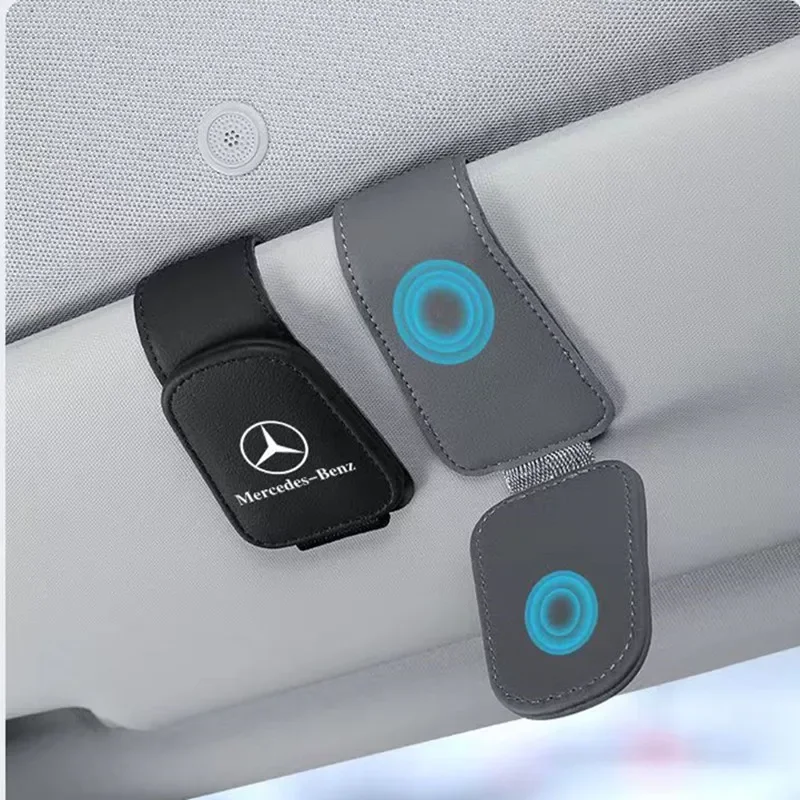 Car Glasses Sun Visor Box Auto Sunglasses Clip Card Accessories For Mercedes Benz B/C/E/S Class A Class C200L GLC GLK