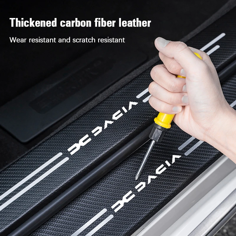 Carbon Fiber Car Door Sill Anti-Stepping Protector Stickers - Set of 1/4/5 Pieces
