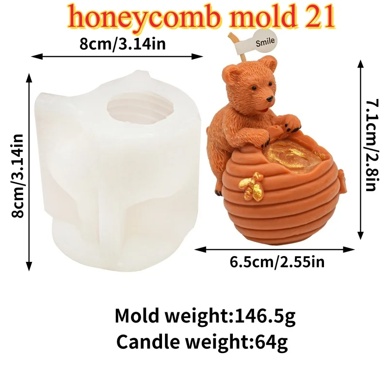 Honeycomb Beeswax Silicone Mold for Candle and Foundation Crafting