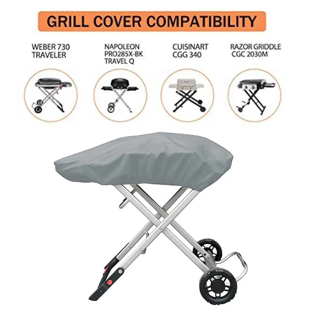 Grill Cover 101*49*25cm 210D Oxford Cloth Cover For Weber Traveler Gas Grill Outdoor Cooking And Catering Equipment 1pcs
