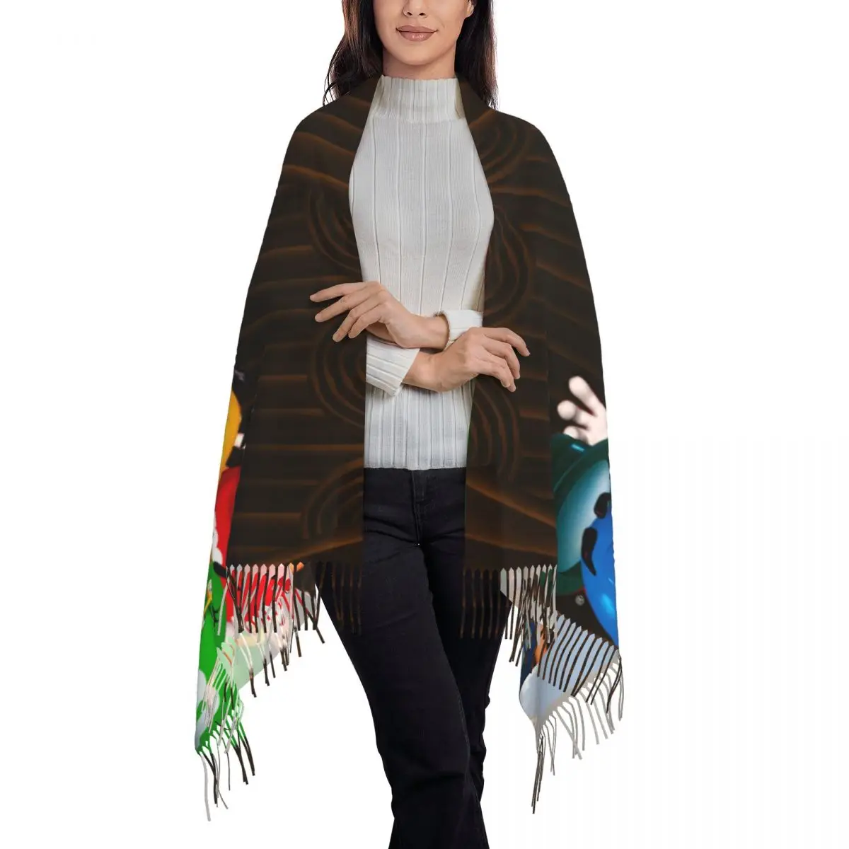 Customized Printed Funny M&M\'s Candy Scarf Women Men Winter Warm Scarves Chocolate Candy Shawls Wraps