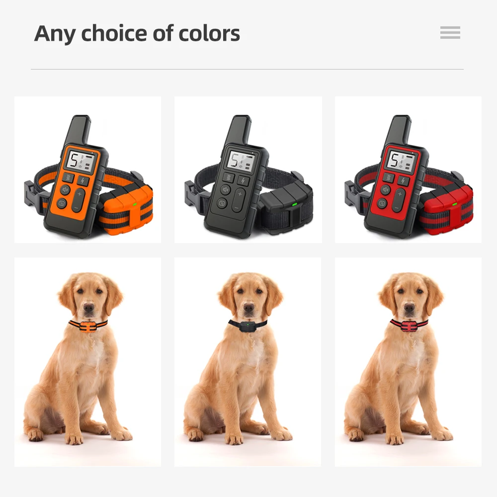 Dog Shock Coller Electric Dog Tranining Device telecomando impermeabile Anti Barking Pets Products collare funzione ricaricabile