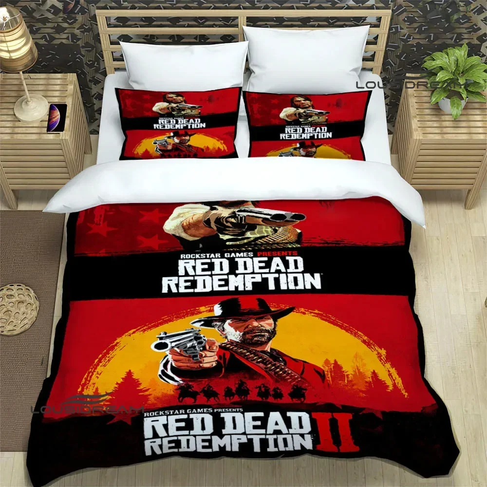 Red Dead Redemption 2 print Bedding Sets exquisite supplies set duvet cover bed comforter set bedding set luxury birthday gift 5