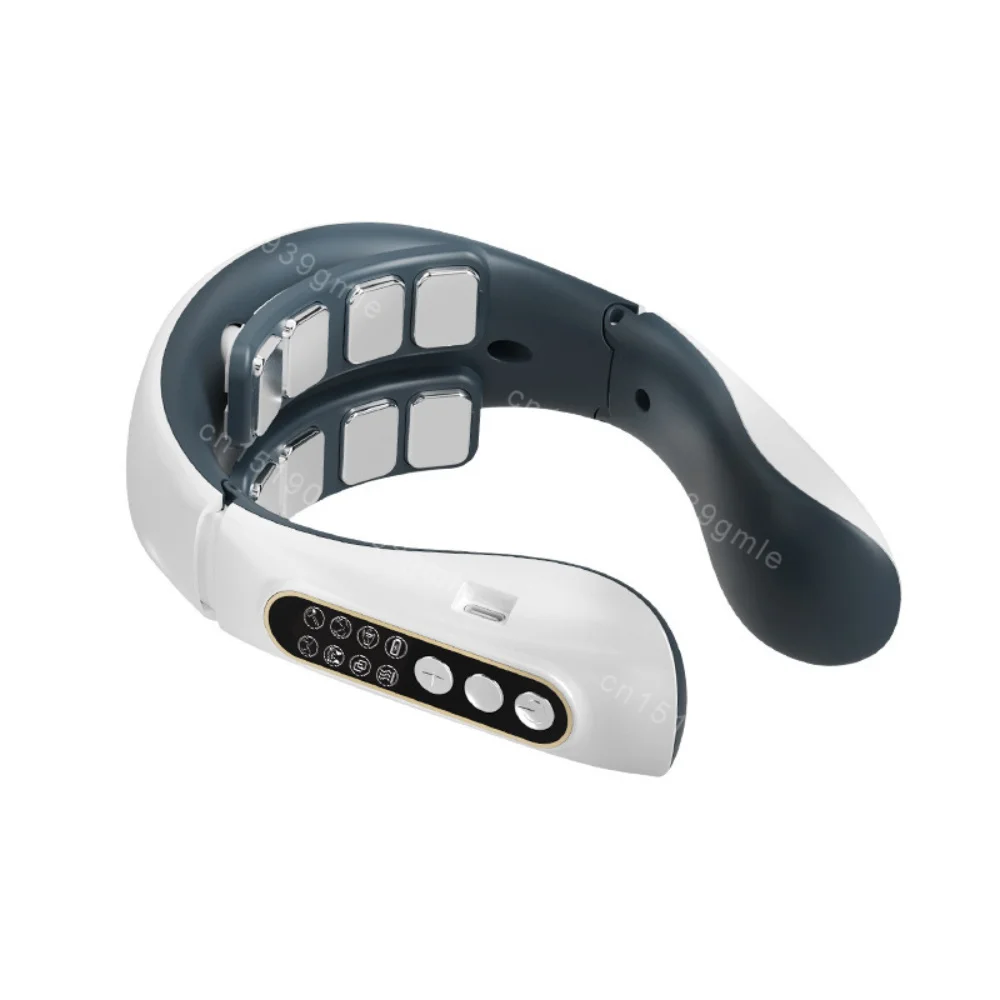 Smart Neck Shoulder Massager Tens Vibrate Low Frequency Pulse Magnetic Kneading for Cervical Relax Pain Relief Deep Massage
