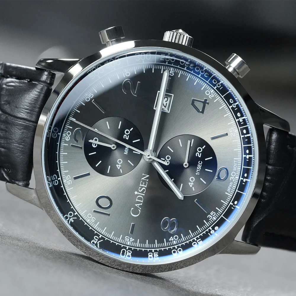CADISEN Men Watch Quartz Luxury Brands MIYOTA 0S11 Movement