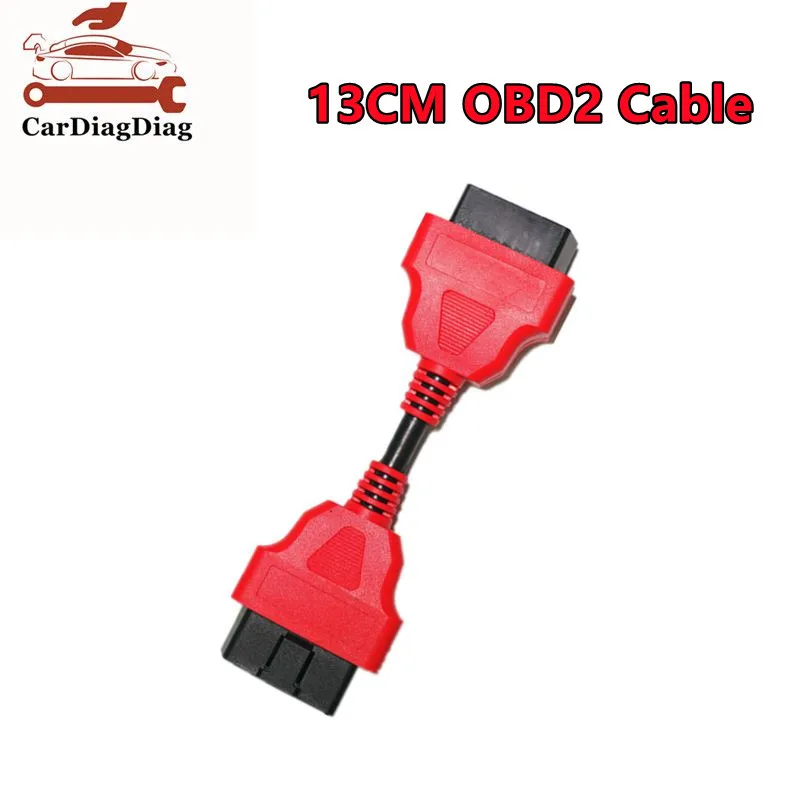 내구성 OBD 익스텐션 케이블 커넥터, 자동차 OBD2 13cm 빨간색 익스텐션 케이블, 수-암 인터페이스, 사용하기 쉬운 16 핀 OBD 2 플러그
