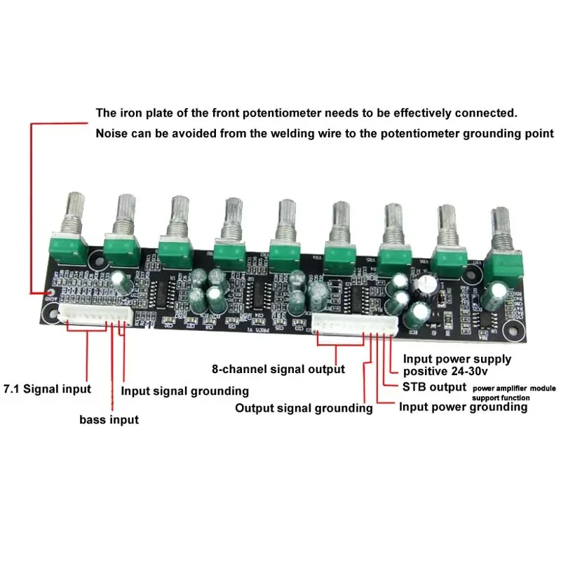 Pré-amplificador Tone Board com Ajuste Volume Independente Bass Freqüência Ajuste Automático Mute dc Power 7.1 - Image 5