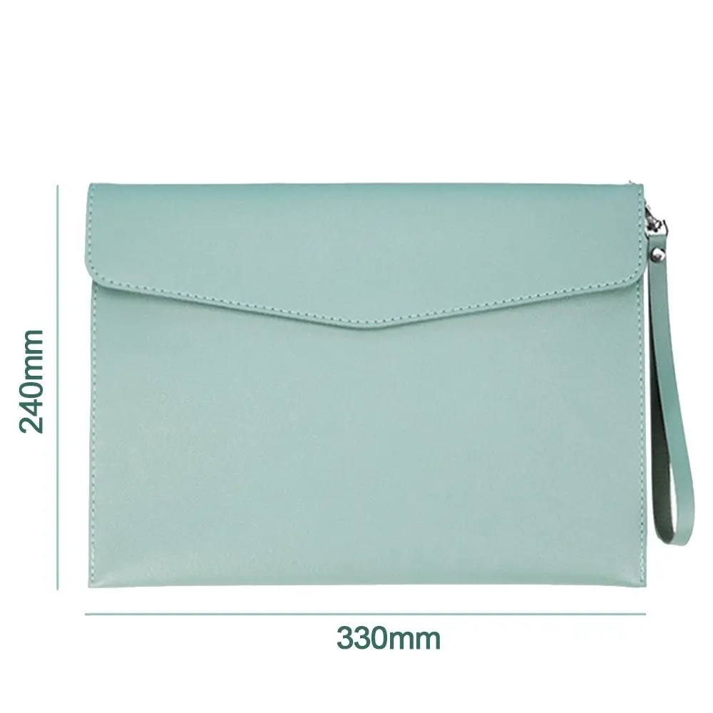 Leather Leather Document Pouch With Handle Large Capacity Briefcase A4 A5 File Organizer Pouch School Office