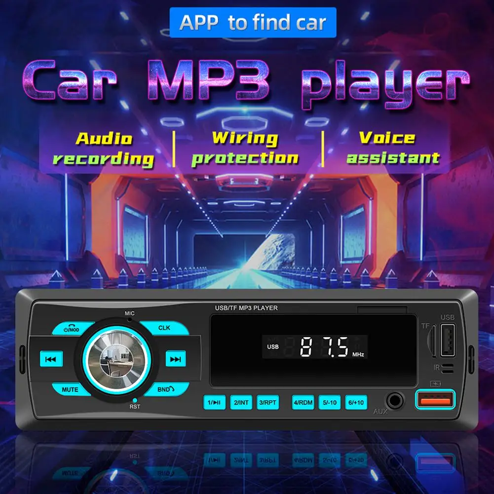 

Автомобильный MP3-плеер с поддержкой Bluetooth 5,0, интеллектуальный голосовой помощник, Aux аудио, Fm-радио, зарядка через Usb