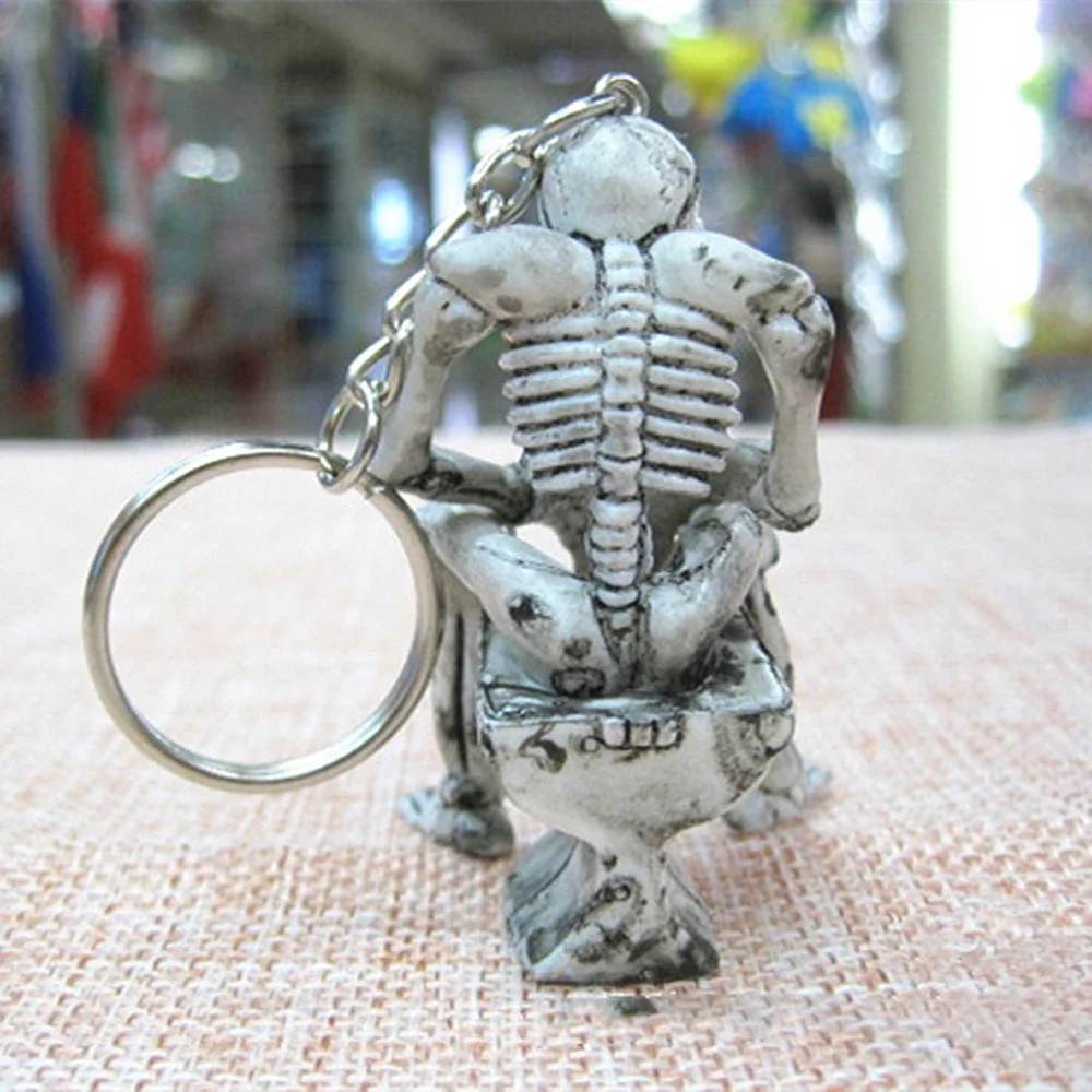 Creative Skull Keychain Pendant Toilet Ghost PVC Key Ring Car