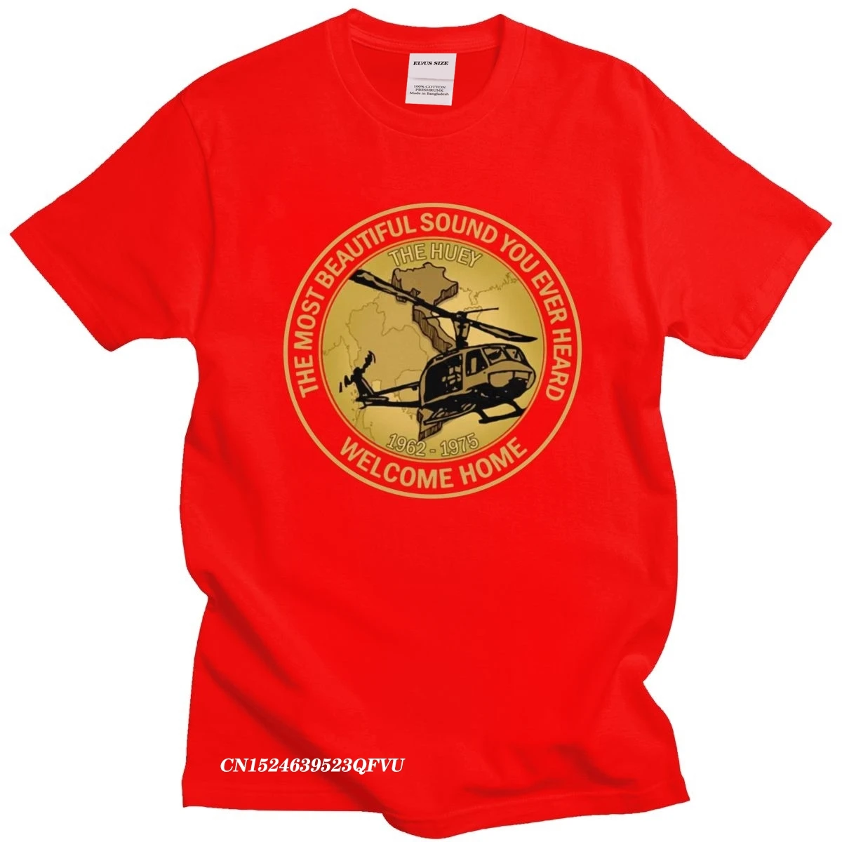 T-shirt Rétro Hélicoptère UH-1 Huey Vietnam - Coton, Tailles M à 3XL, Neuf Gildan