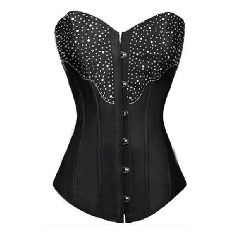 Corset bustier fantaisie sexy satin blanc et noir