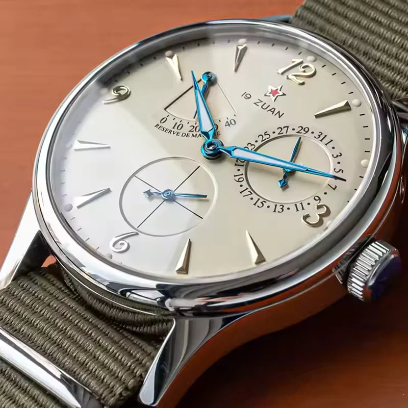 Orologio da uomo Calenda Seagull1963 Pilot, set 40mm, movimento meccanico automatico ST1780, vetro zaffiro, stile retrò, resistente all'acqua