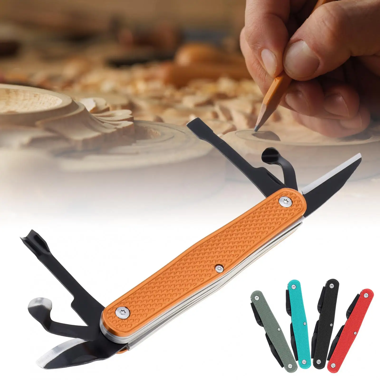 Wood & SK5 MultiTool Portable Folding Pocket Cutter Right Handed ...