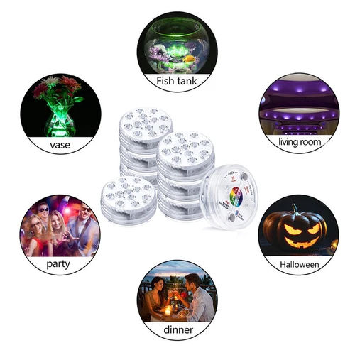 13LED DC 12V RGB 잠수정 조명 흡입 컵, IP68 방수 수영장 야간 램프, 연못 파티 장식 램프 분위기 3