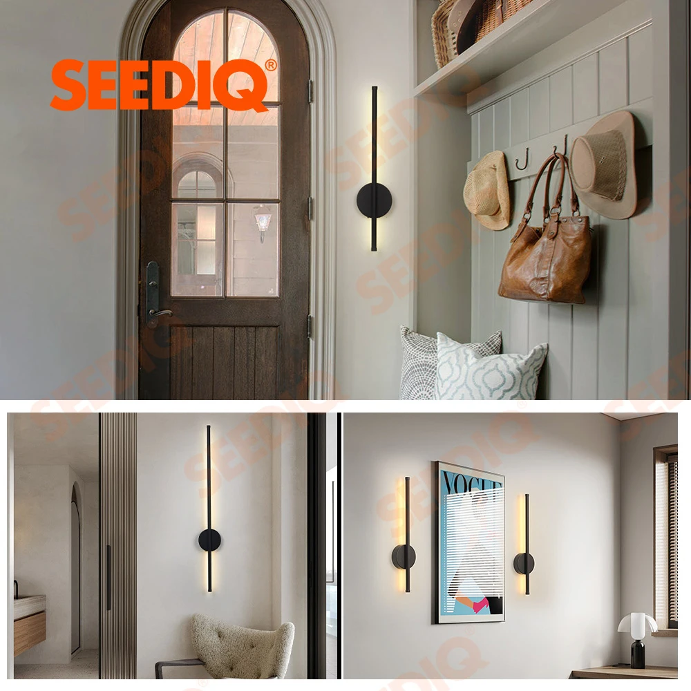 Rechargeable Wall Light With Remote Control Dimming 50 80cm Black Wall Sconce 3 in 1 Easy Installation Mounted Lamp
