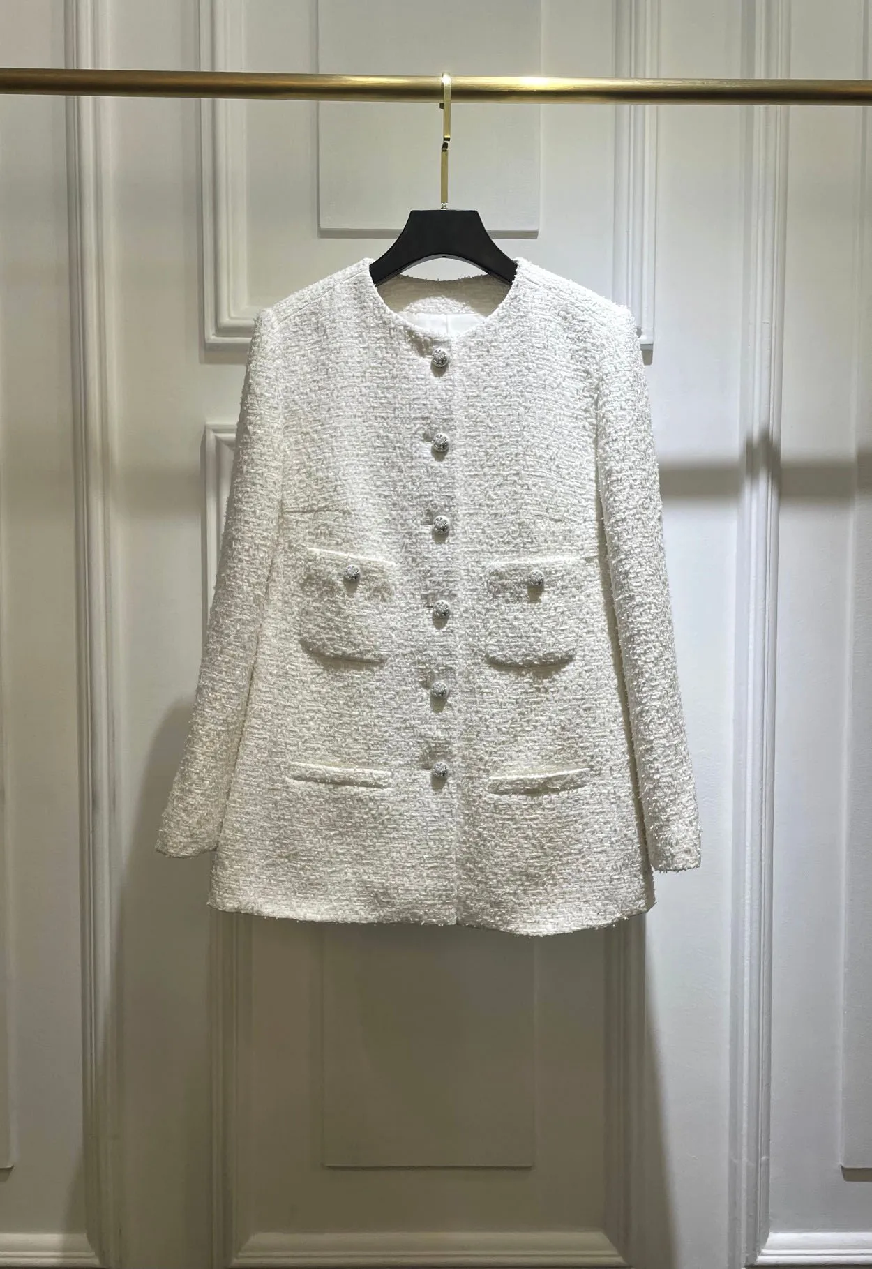 

Cardigan jacket with pockets on both sides decorated with casual fashion 2023 Autumn New 0413