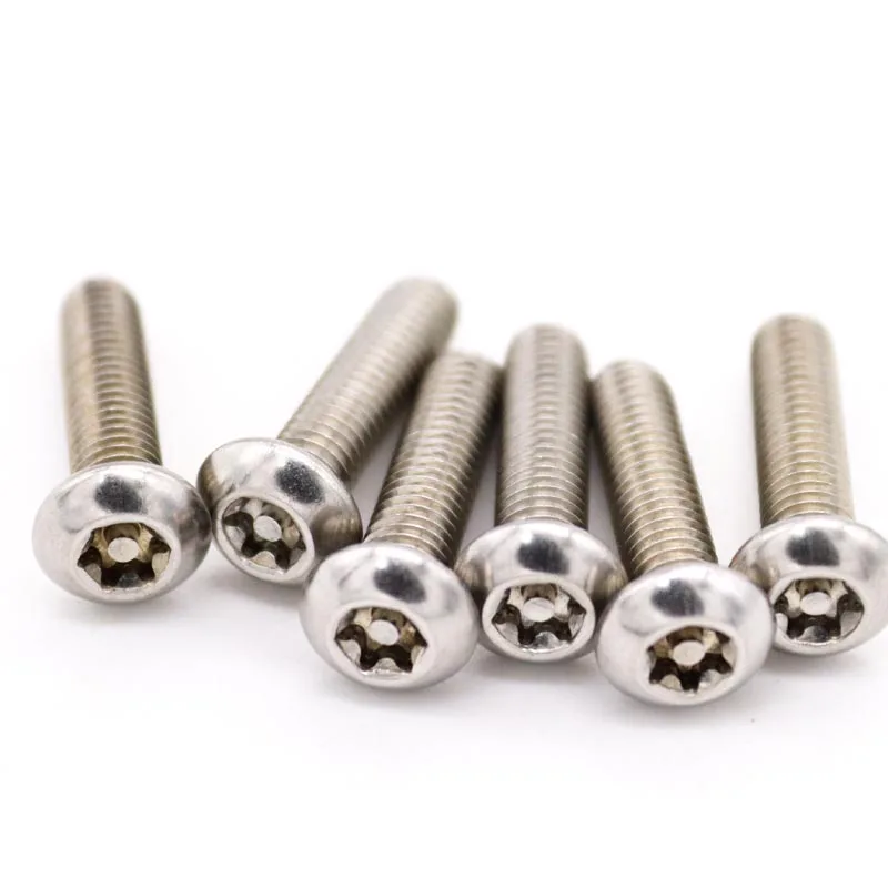 M2 M2.5 M3 M4 M5 M6 M8 M10 M12 304 A2-70 Stainless Steel Six Lobe Torx Button Round Head with Pin Anti-theft Security Bolt Screw