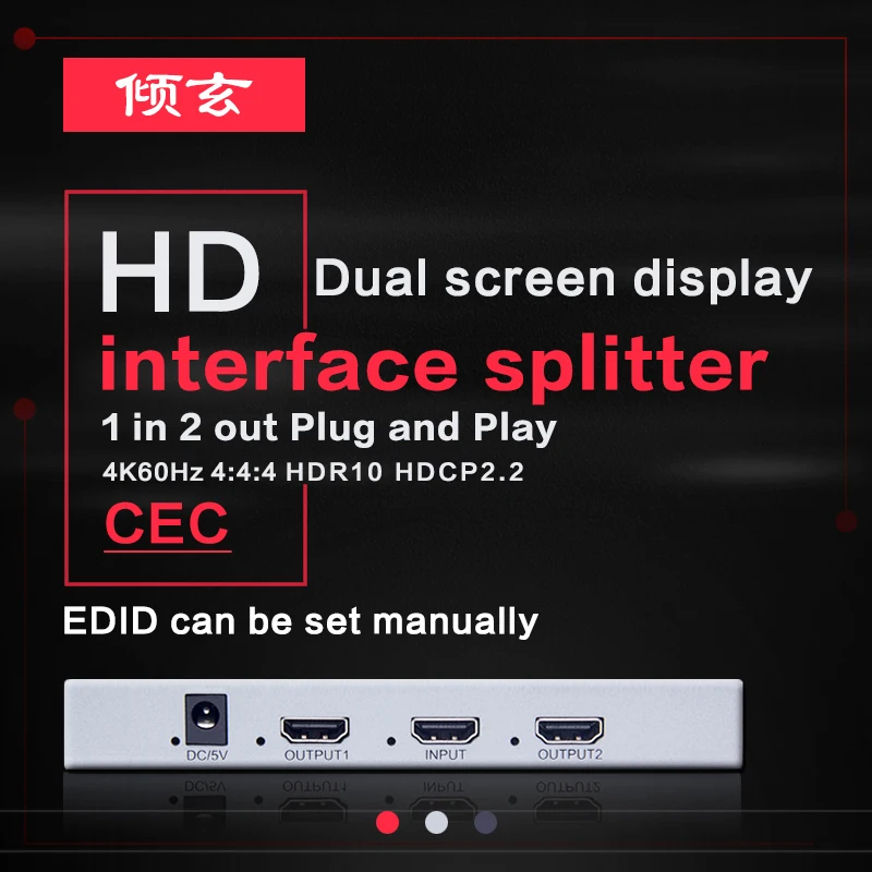 Hdmi Divisor em Fora Hdcp Vídeo Hdmi Divisor Switcher com Cec 1×2 Divisor em para Fora Dupla Exibição para Hdtv Ps5 4k 60hz