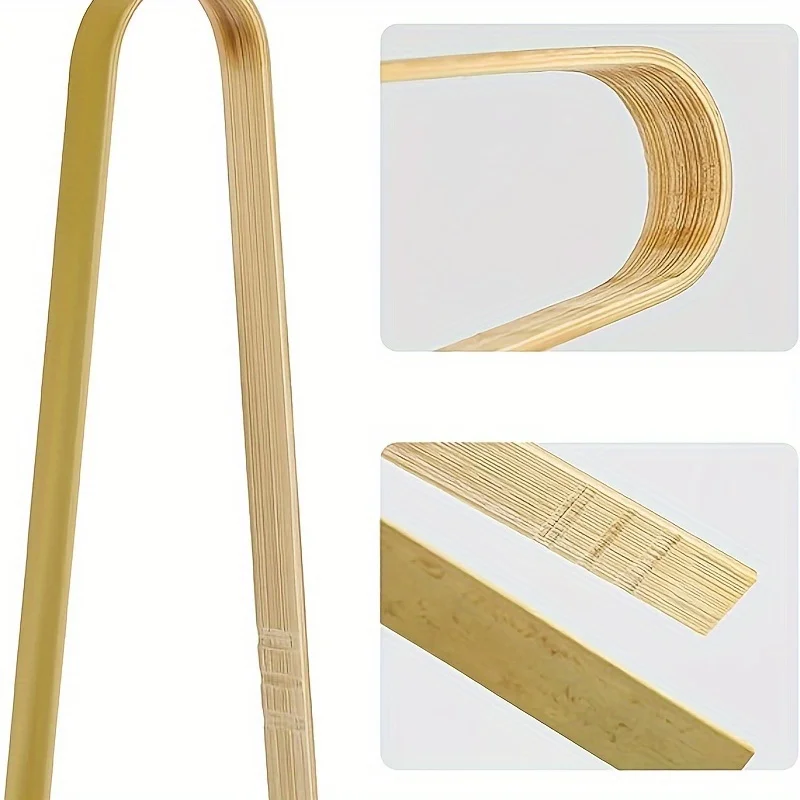Cooking Utensils Mini Bamboo Tongs Natural Toast Tongs For Cooking Baking Tongs For Campfire Camping Outdoor Picnic 20pcs