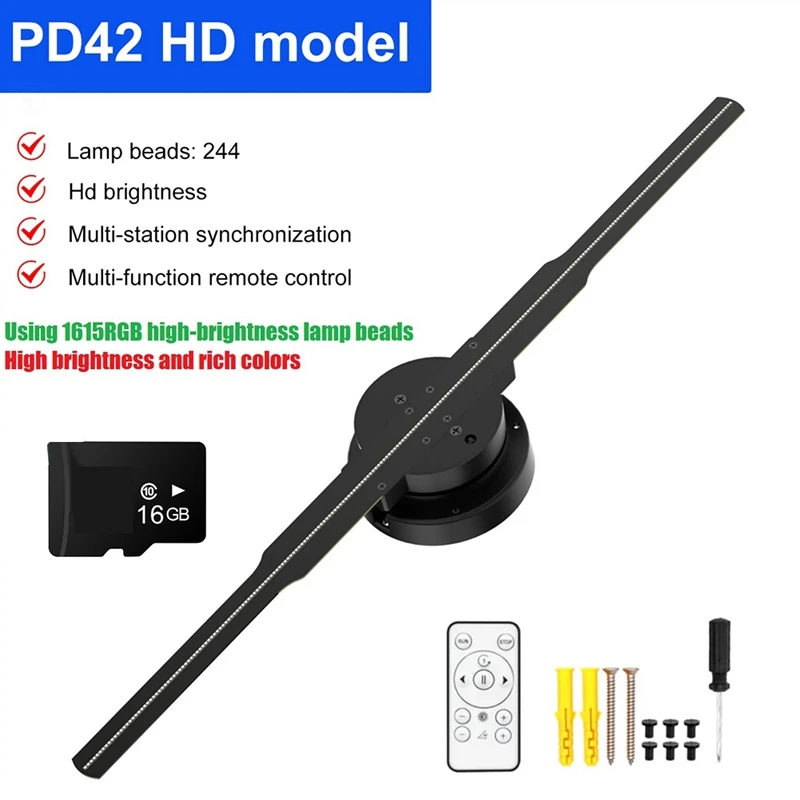 

3D голографический проектор 244, яркий проектор, голографический проигрыватель, веер для изображения, видео, магазина, рекламного дисплея