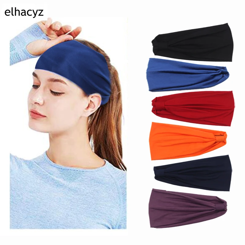 Women Elastic Yoga Wide Headband Adult Hair Accessories Solid Twist Knitted Hairband Running Cycling Sweat Sport Large Head Wrap hair on this shirt provided by husky christmas and birthday gift ideas for dog lovers socks cycling socks