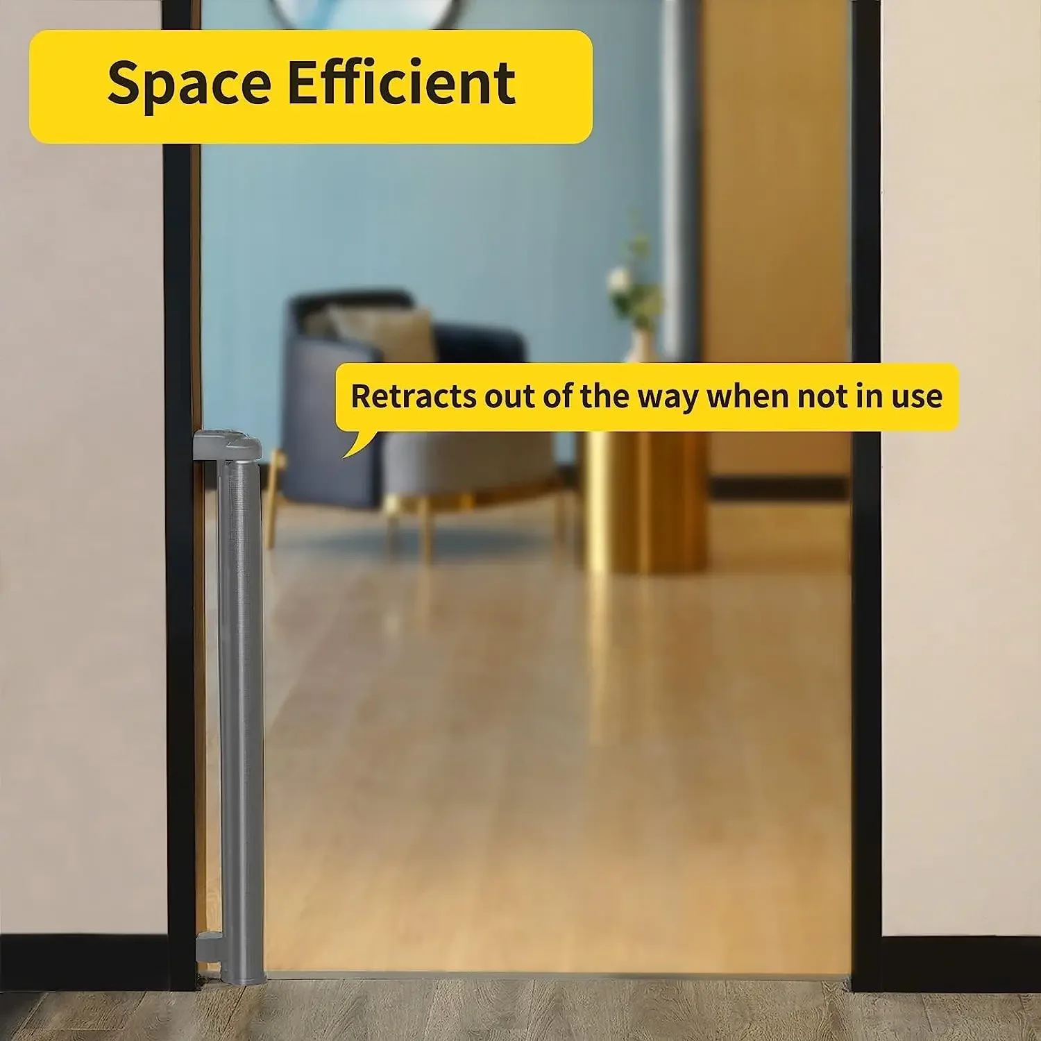 Baby Gates Simple-to-Use Stair Barrier and Home Safety Device Retractable Baby Safety Fence for Children