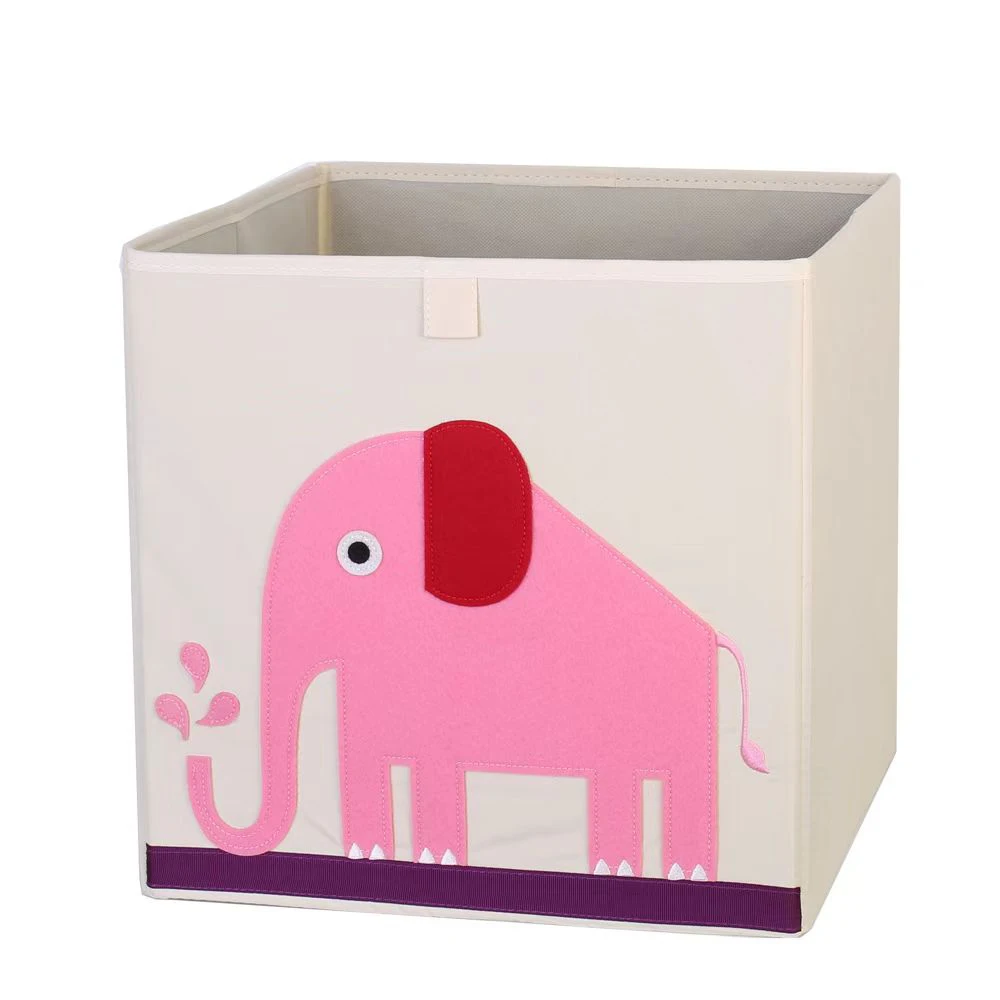 Cartoon Animal Folding Storage Bin – 13-Inch Oxford Fabric Organizer for Toys & Clothing