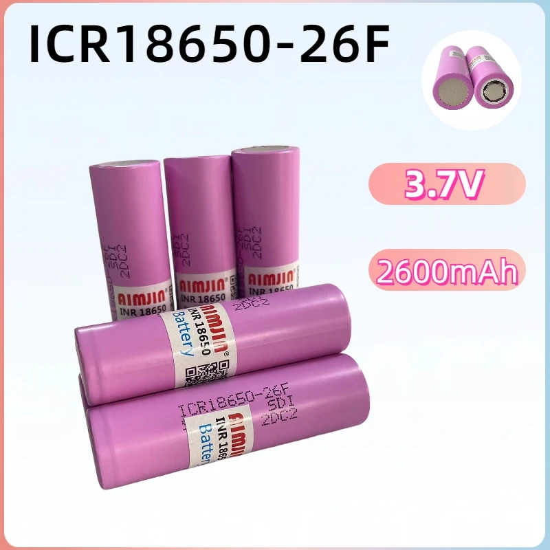 3.7V Icr18650 Per Batterie Samsung 18650 26F Batteria Ricaricabile Agli Ioni Di Litio 2600Mah Per Uso Torcia (1-2 Pezzi)