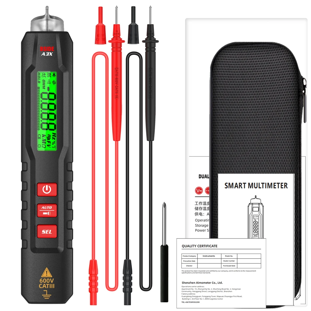 Smart Digital Multimeter Pen Type Multitester True RMS Voltmeter DC AC Voltage C