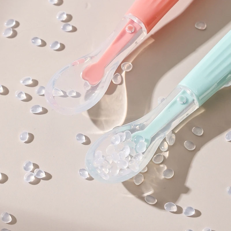 Baby Feeding Spoon Scraper Spoon Silicone Fruit Puree Spoon Supplementary Food Feeder Dual-Head Spoon Toddler Utensil 5