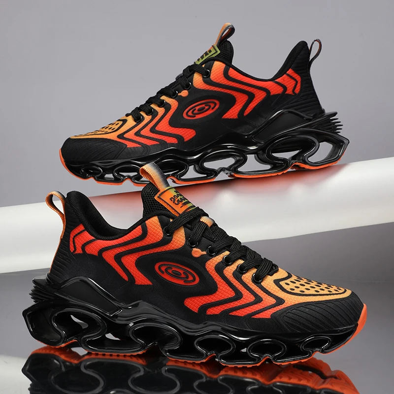 Men's Casual Running Shoes - Lightweight Sneakers with Striped Design, Suitable for Gym, Jogging, Casual Wear - Versatile Training Shoes |   Lace-Up Sneakers |   Comfortable Upper