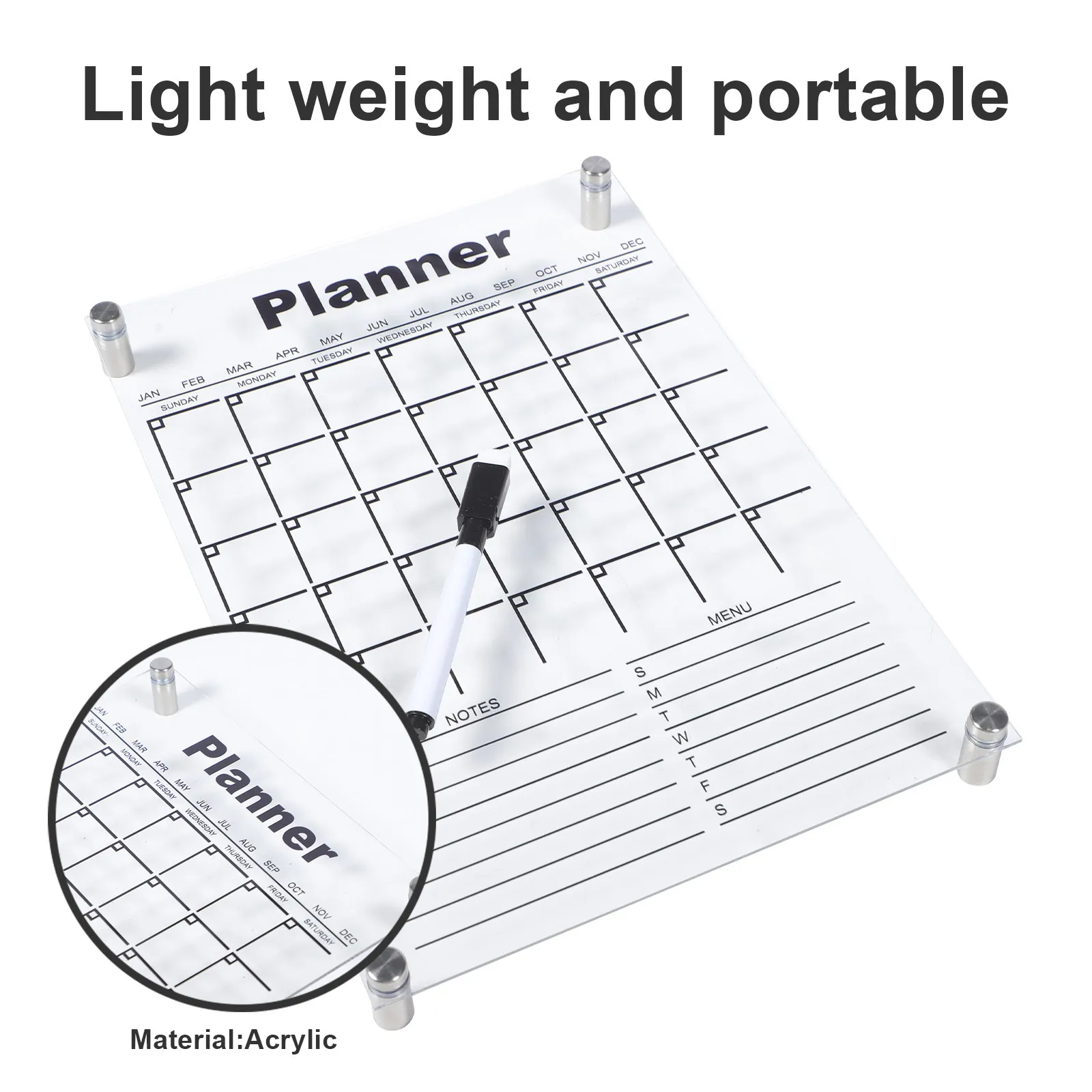 1 세트 아크릴 투명 메시지 보드 소형 건식 지우기 메모 쓰기 보드 데스크탑 화이트 보드 사무실 홈용 휴대용 재사용 가능